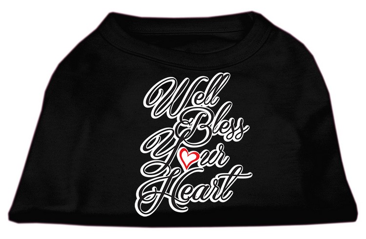 Well Bless Your Heart Screen Print Dog Shirt Black XXXL